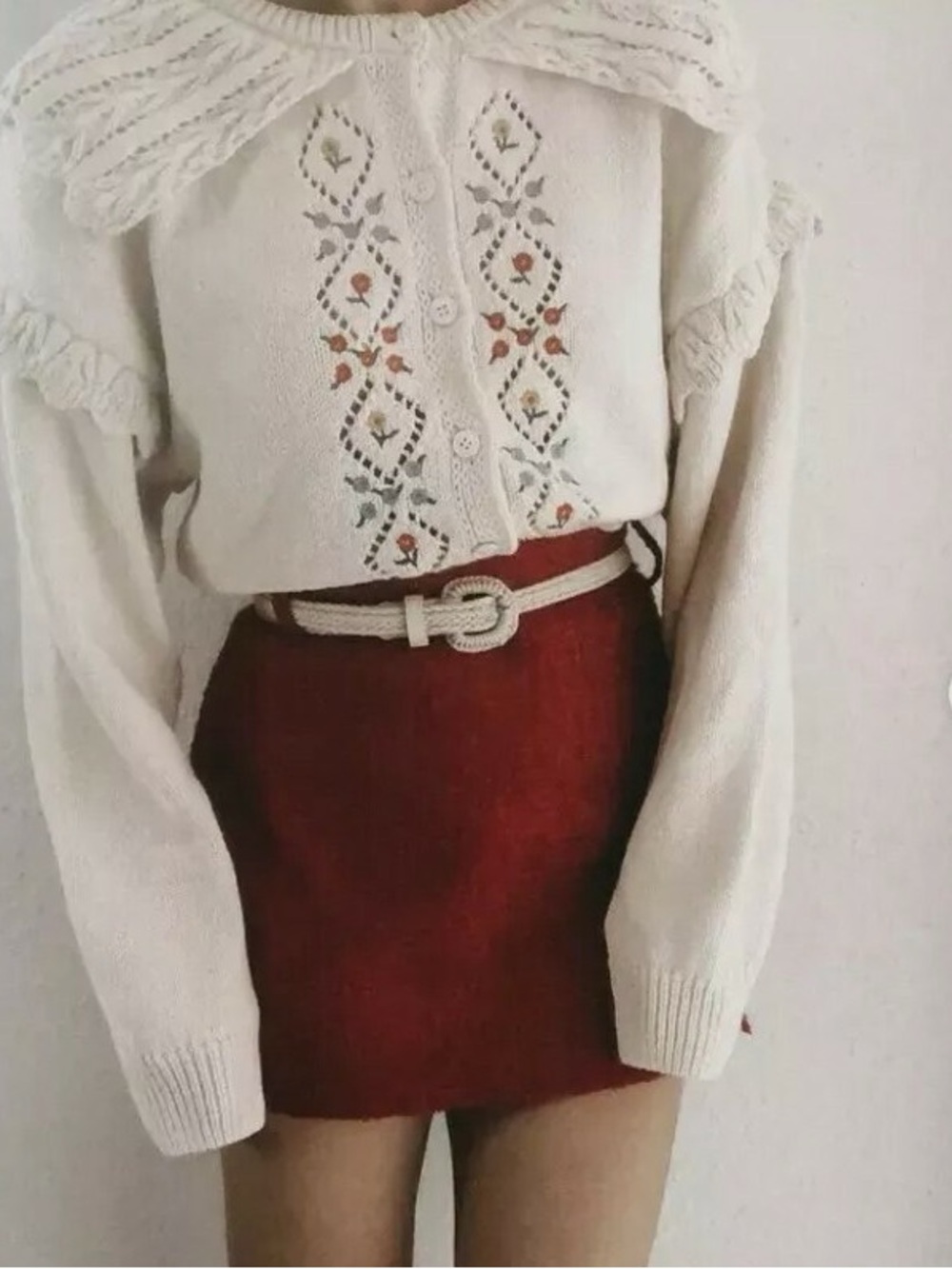 NWOT ZARA Embroidered Knit Cardigan